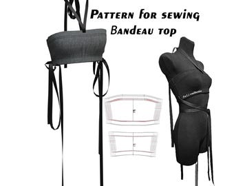 Modern Rib Knit Bandeau Top - Digital Pattern for A4 & Plotter