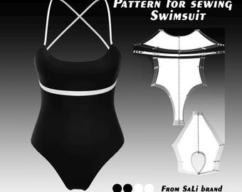 Versatile Swimsuit Sewing Pattern: XS-XL Sizes (PDF)