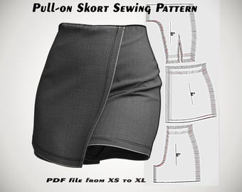 Pull-on Skort Sewing Pattern for Stretch Fabrics