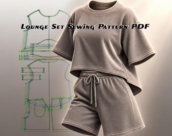 Womens loungewear patterns PDF  XS-XXL | Instant Download
