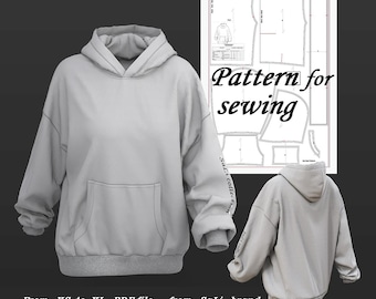 PDF pattern for a stylish oversize hoodie
