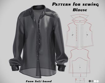 Pattern for an Elegant Straight-Cut Blouse – Style and Sophistication in Every Stitch
