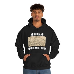 Negro Land Frühe Karte von Afrika Unisex Schwere Mischung mit Kapuze Sweatshirt