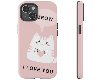 Cute Catlover Phone Case, Cat Phone case, Hard Phone Case For iPhone 14 15,  Pixel,  Samsung 21 22 23