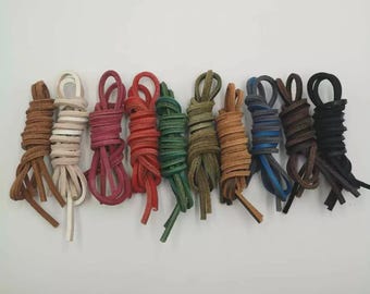 Ledersenkel Schnürsenkel Laces Docksider Segelschuhe L 80cm - 120cm x 3mm Neu