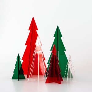 Christmas Tree Set - 3D Minimalist Christmas Tree for Mantel - Table Top Decor -Tiered Tray Decoration - FREE SHIPPING