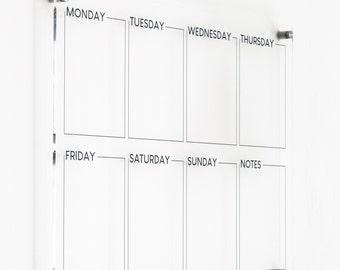 Dry Erase Acrylic Wall Calendar, Weekly Large Family Planner, 2023 Calendar, Command Center, Reusable Task Organizer, Office, Kitchen Decor