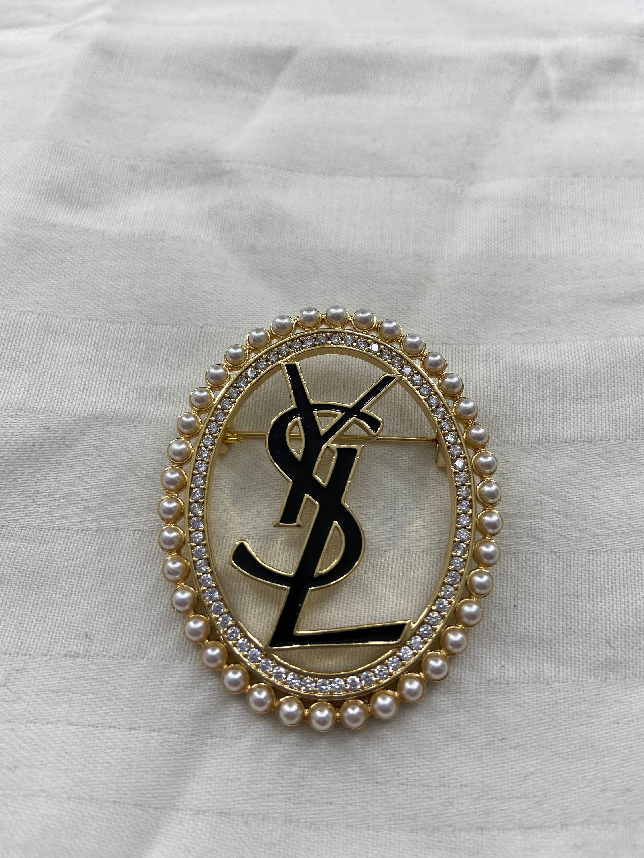 Classy Silver Signature LV Brooch