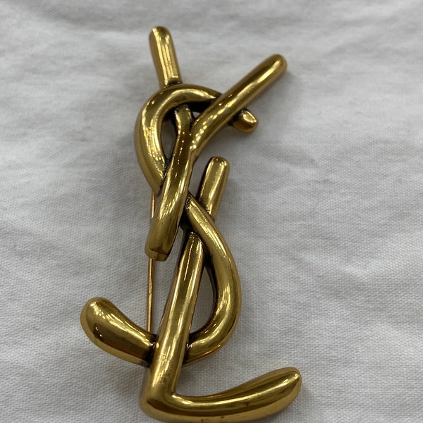 Vintage YSL Gold Brooch