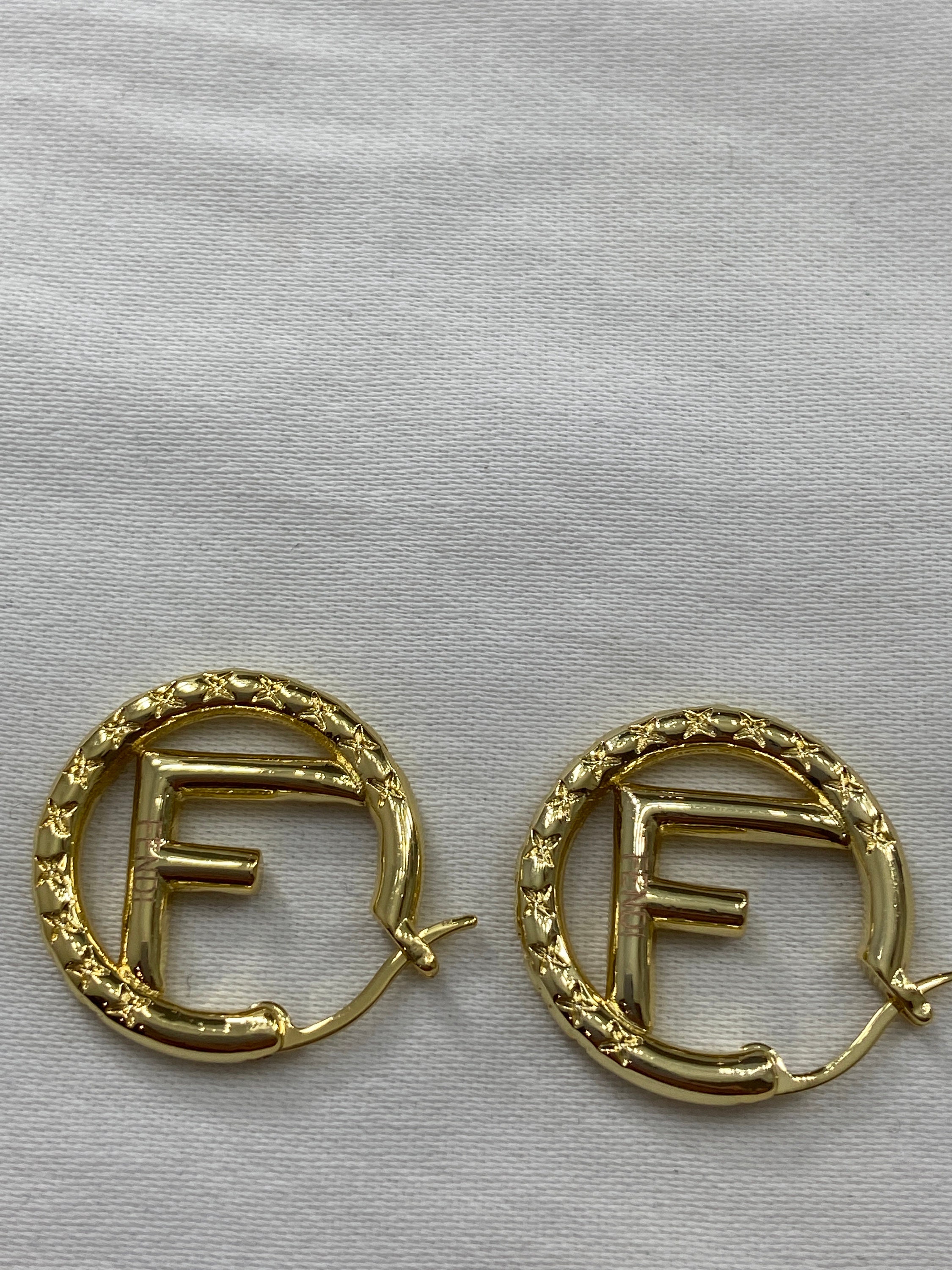 Authentic Louis Vuitton Lg Hoop Silver Earrings Sweet Monogram