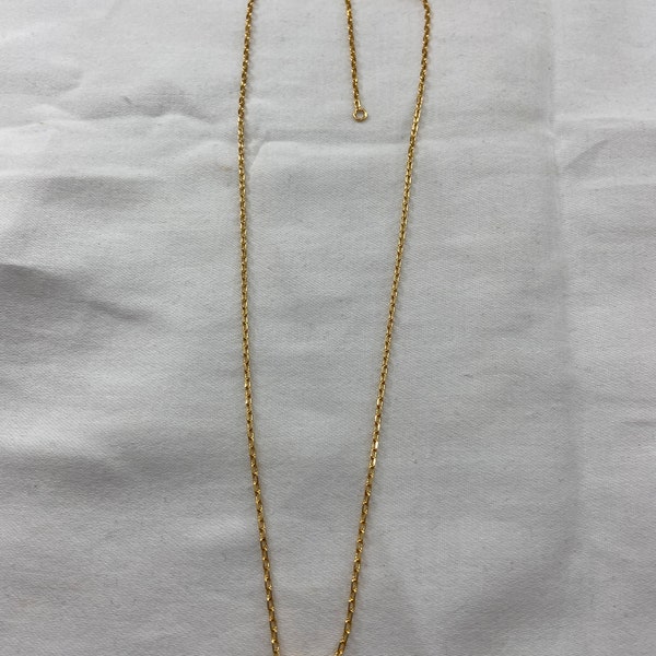 Collier pendentif vintage Hermes Gold H avec boîte