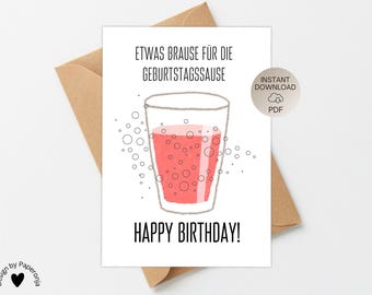 PDF Print Template Funny Birthday Card to Print Birthday Party Digital PDF Instant Download Happy Birthday Card with Saying