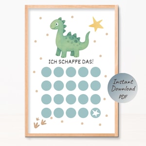 Reward plan dinosaur for children to print A4 Reward plan Reward system Motivation Affirmation Child I can do it File