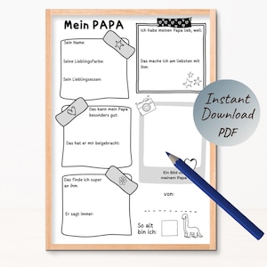 Printable Gift for Father&#39;s Day Birthday for Dad Father&#39;s Day Gift Attention Last Minute DIY PDF File to Print & Fill Out