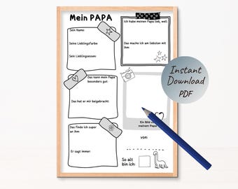 Printable Gift for Father's Day Birthday for Dad Father's Day Gift Attention Last Minute DIY PDF File to Print & Fill Out