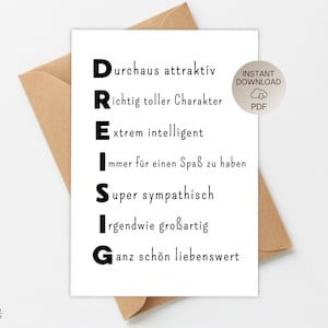 Modello di stampa PDF Divertente biglietto di auguri per il 30° compleanno con detti divertenti da stampare Regalo di compleanno Biglietto di auguri Idea regalo