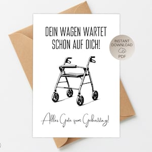 Carte amusante imprimable en PDF pour anniversaire, retraite, retraite, carte de vœux DIY, carte d'anniversaire 50e 60e anniversaire à imprimer
