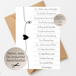 PDF Print Template Card Vouchers for Birthday Anniversary Valentine's Day, Take what you need, to Go for Couples Love Greeting Card DIY Gift