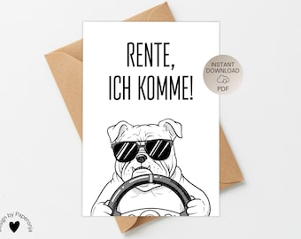 PDF Print Template: Funny Farewell Card, Retirement, Pension, Job Change for Colleague, DIY Greeting Card, Farewell Gift