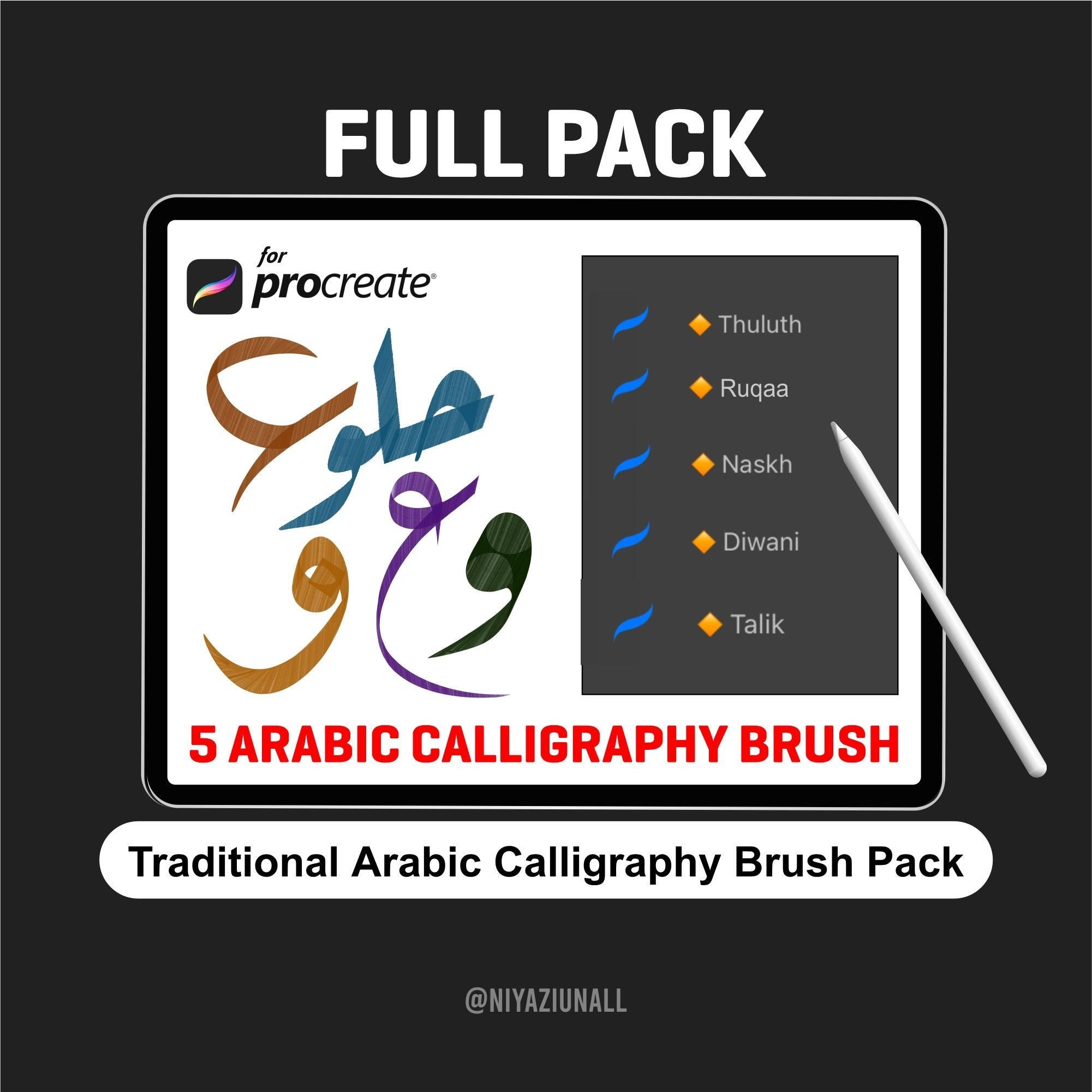 Traditionalhand Arabic Calligraphy FULL Package Brush for Procreate Etsy