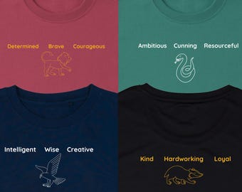 Camiseta Magical House Traits: Camiseta de la escuela de magos con colores cómodos