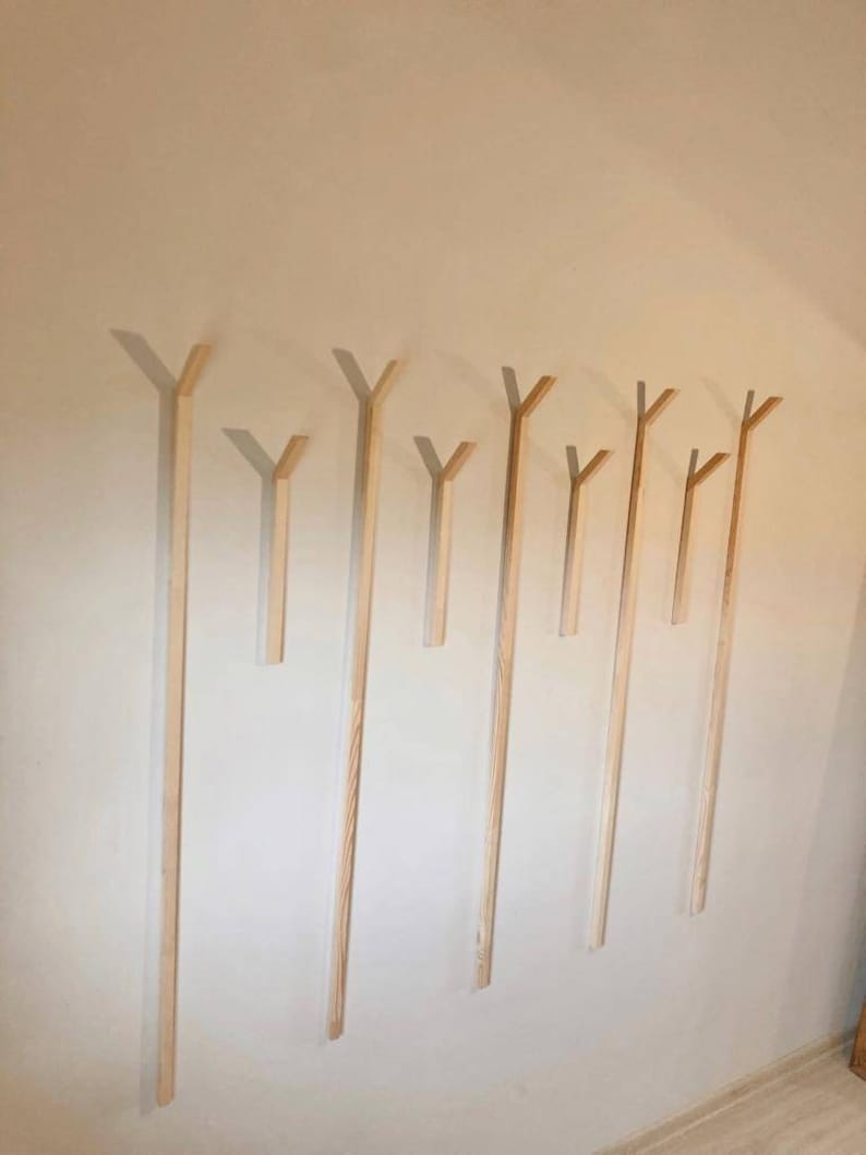 Wooden Wall Slat Hooks, Modern Coat Rack, Hat Rack, Entryway Coat Rack