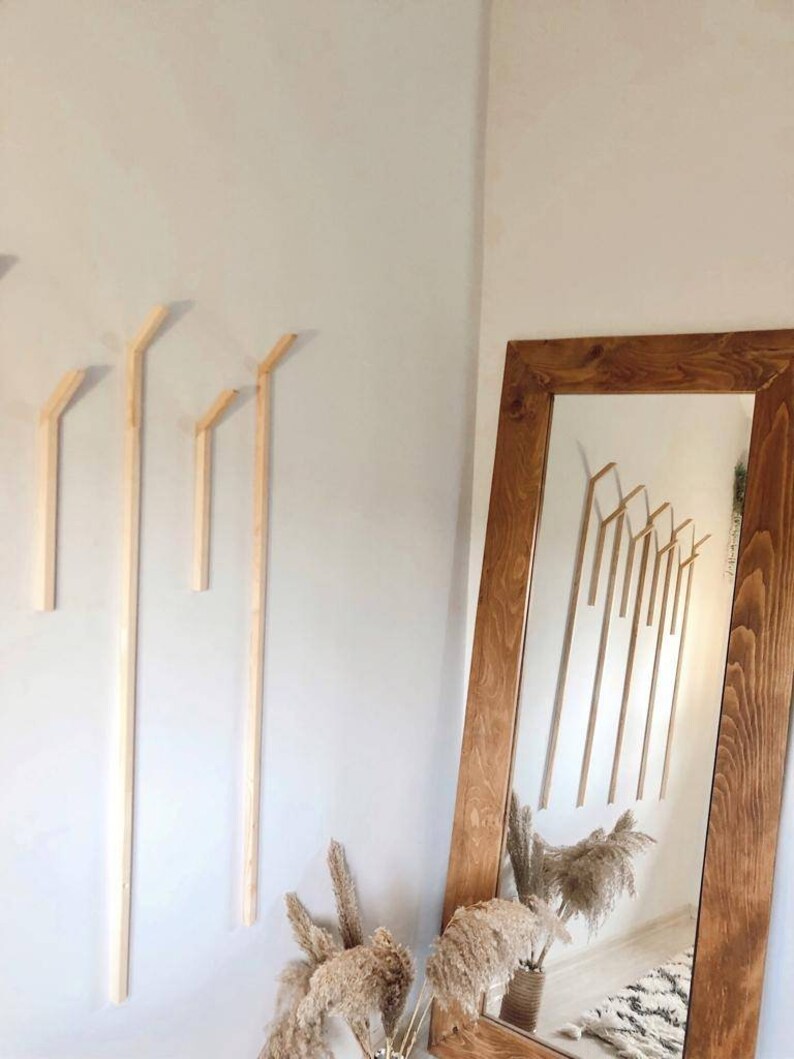 Wooden Wall Slat Hooks, Modern Coat Rack, Hat Rack, Entryway Coat Rack