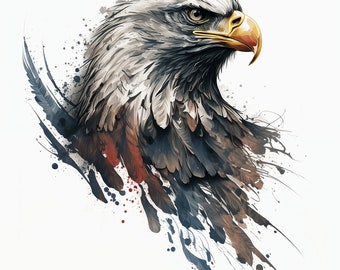 Eagle Tattoo Design - White background - PNG File Download High Resolution