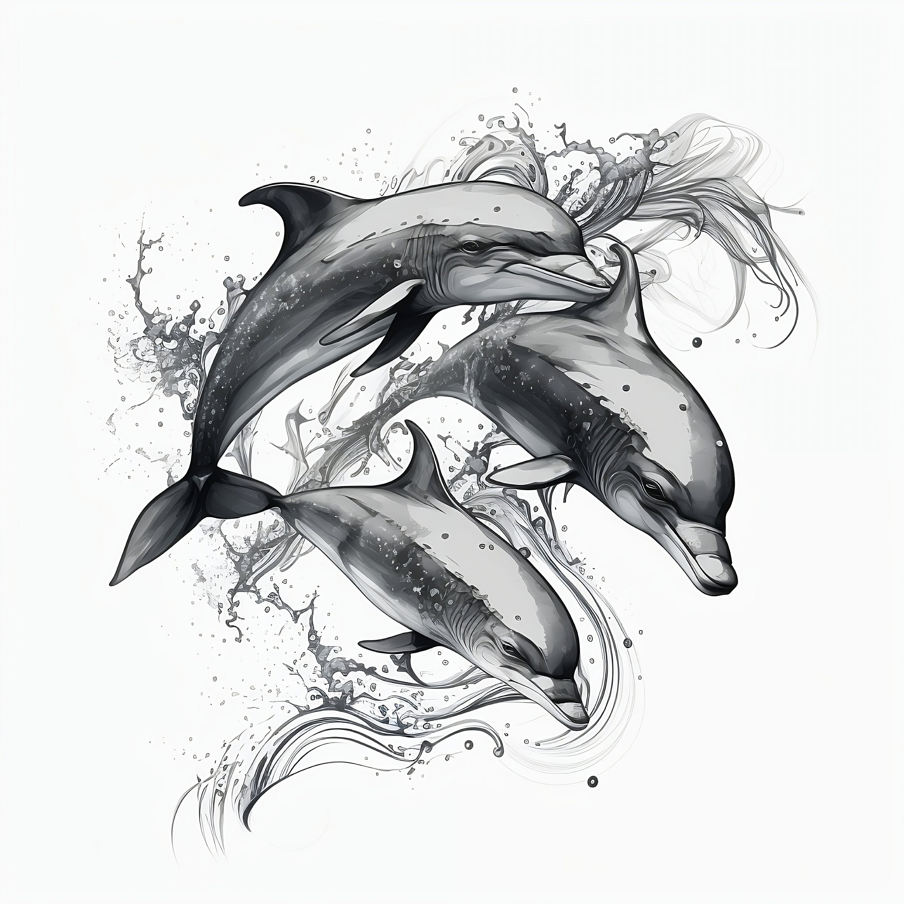 illustration of dolphin tattoo art - Stock Illustration [27222034] - PIXTA