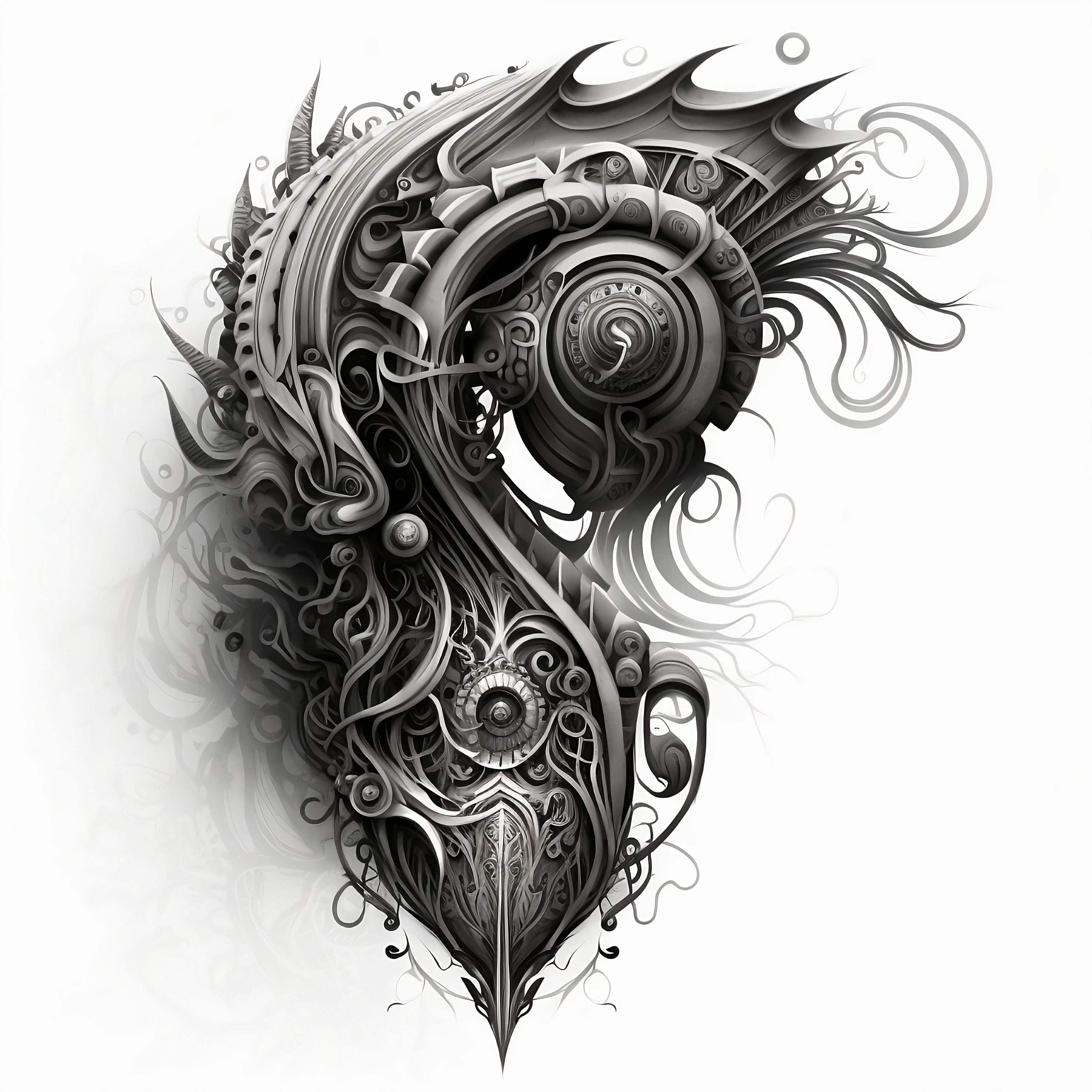 Biomechanical Tattoo Design White Background PNG File - Etsy Canada