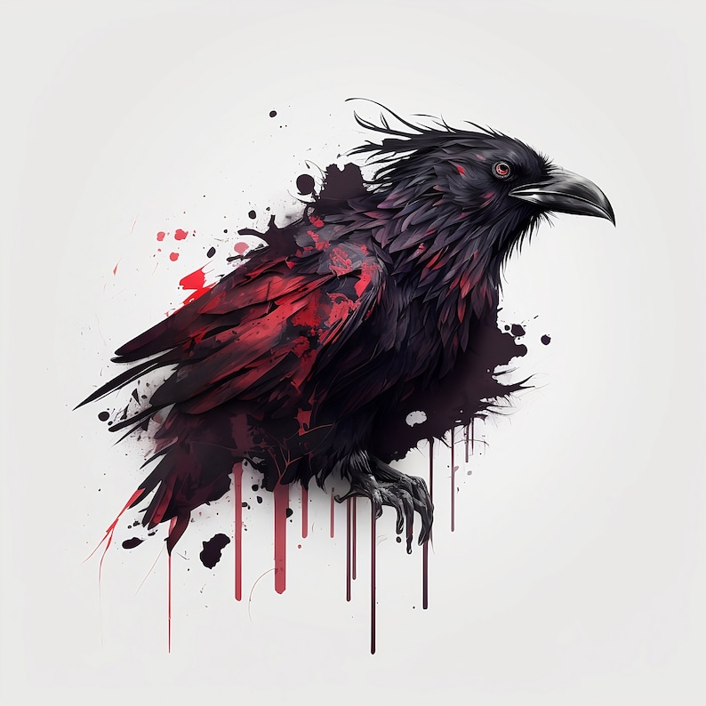 Raven Tattoo Design White Background PNG File Download High Resolution ...