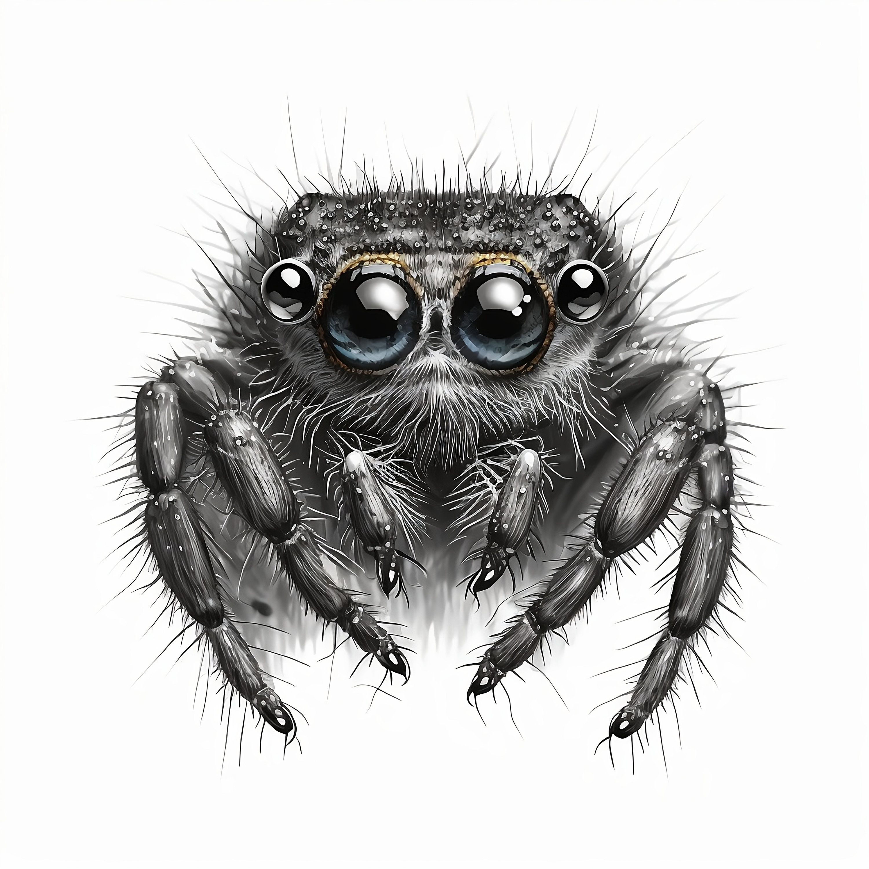 Cute Jumping Spider Tattoo Design White Background PNG - Etsy Australia