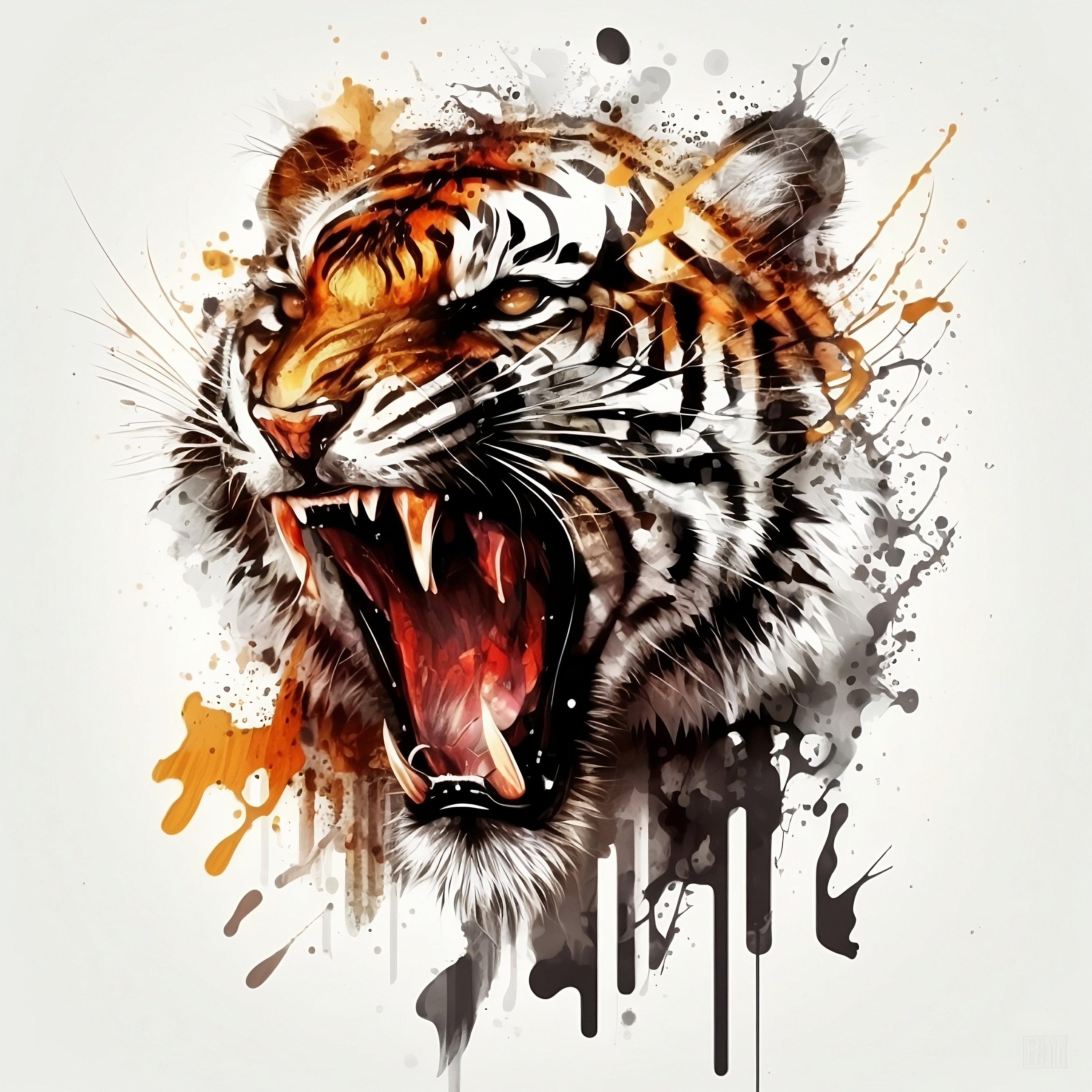 Abstract tiger tattoo - Stock Image - Everypixel