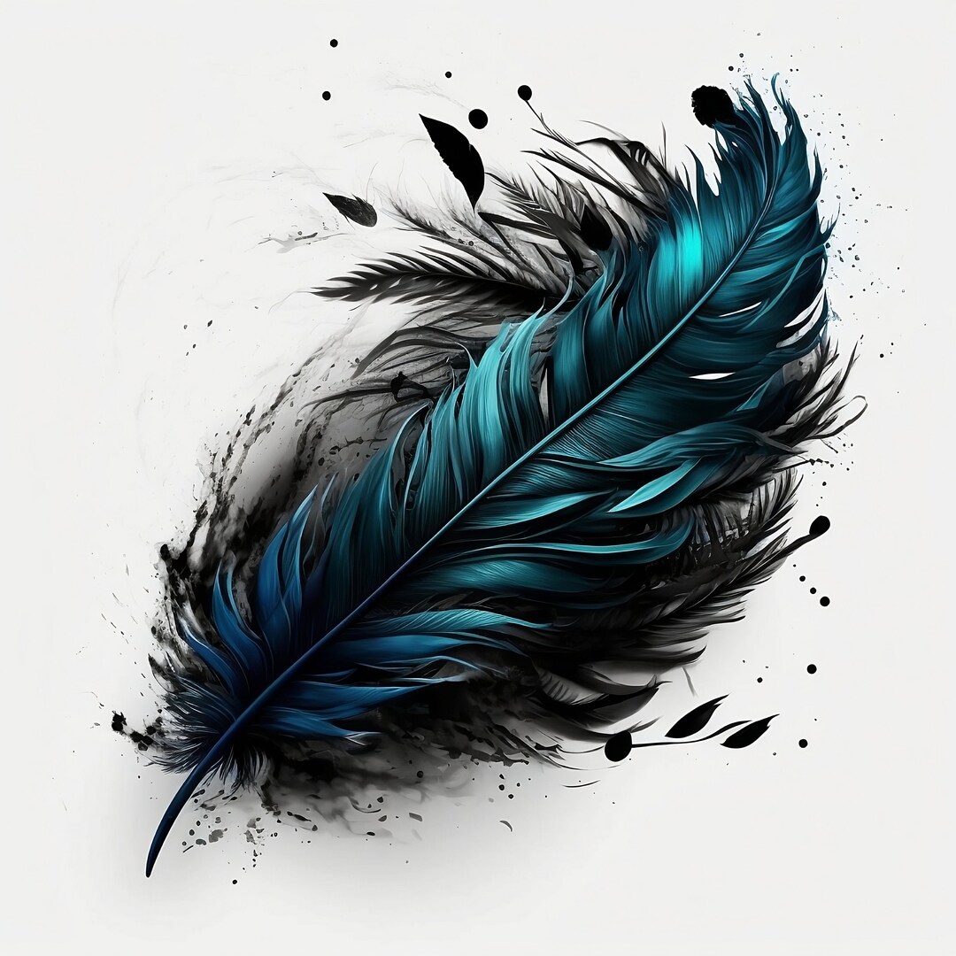 Feather Tattoo Design White Background PNG File Download High Feather Tattoo Design White Background PNG File Download High
