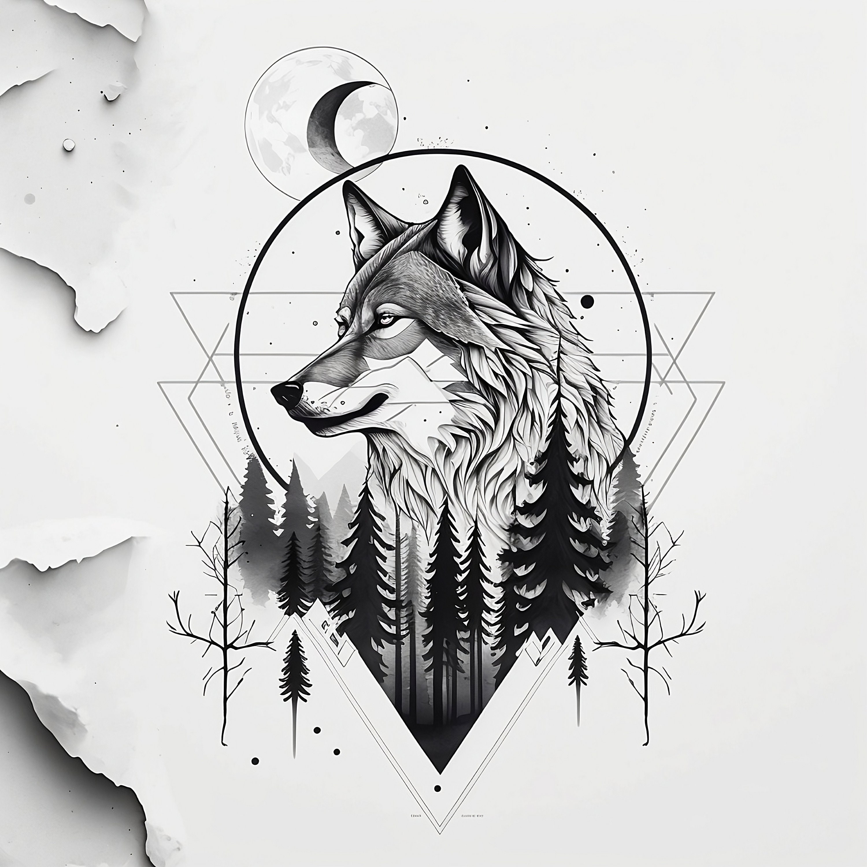 wolf geometric tattoo design 26  KickAss Things