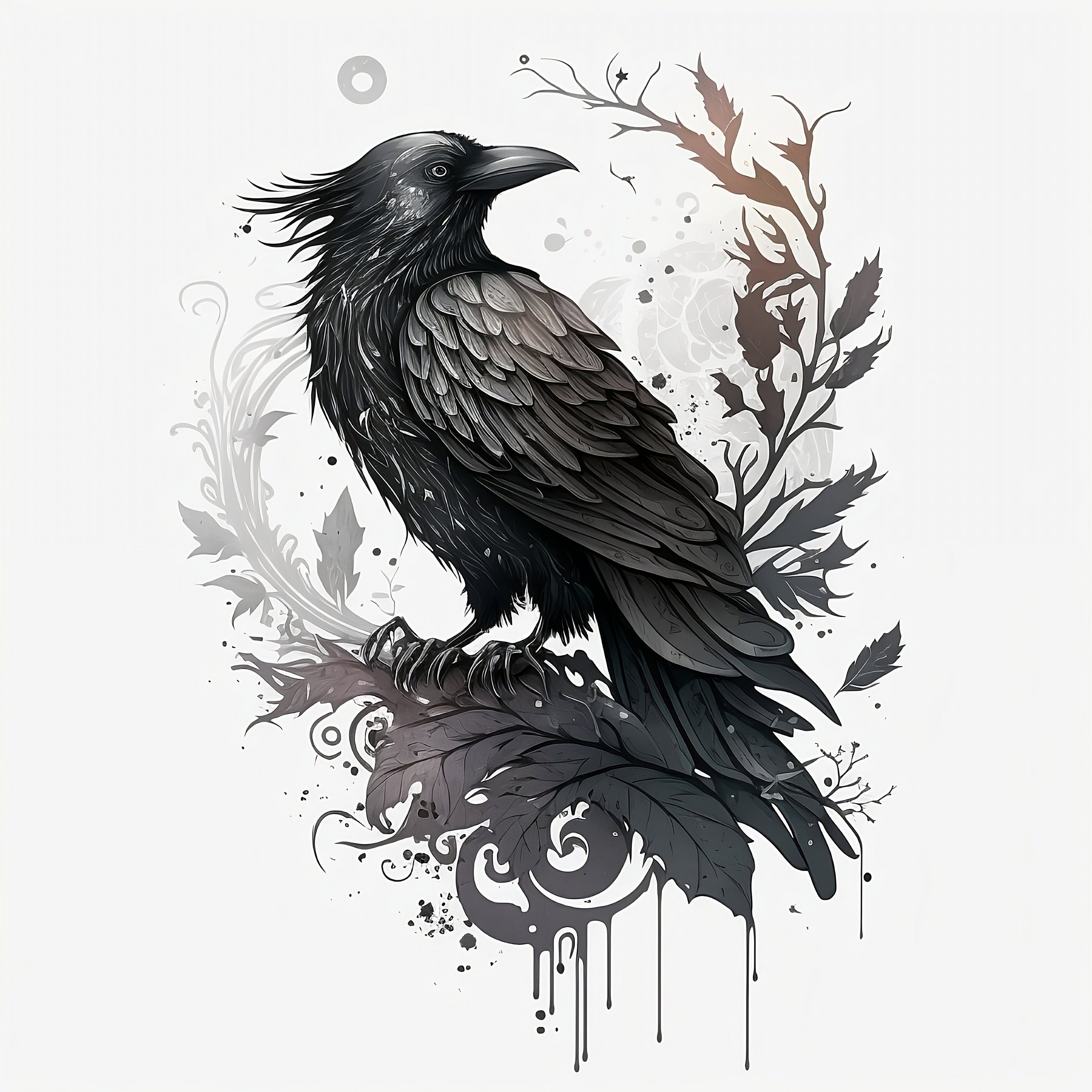 Gothic theme crow Customized design  Chaos Tattoos Egypt  Facebook