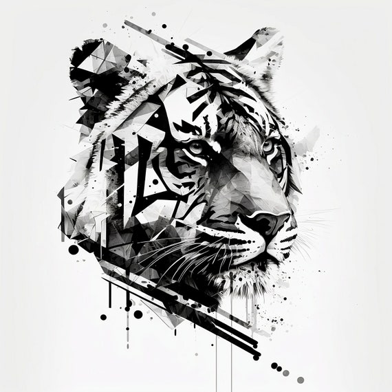 Tiger Tattoo Ink Art Wallpaper Stock Illustration - Illustration of  artistic, color: 271566073