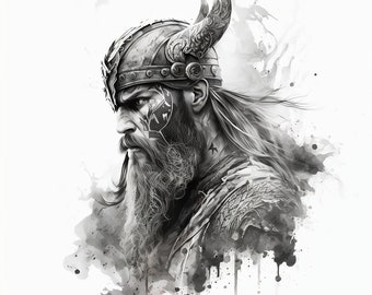 Viking Tattoo Design - White background - PNG File Download High Resolution
