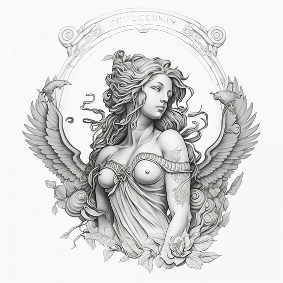 Scientist Tattoo And T-shirt Design. Science And Education Tattoo. Statue  Of Aphrodite. Symbol Of Knowledge, Poetry, Science, Philosophy, Psychology.  Magic Woman Goddess Aphrodite Tattoo Royalty Free SVG, Cliparts, Vectors,  and Stock Illustration.