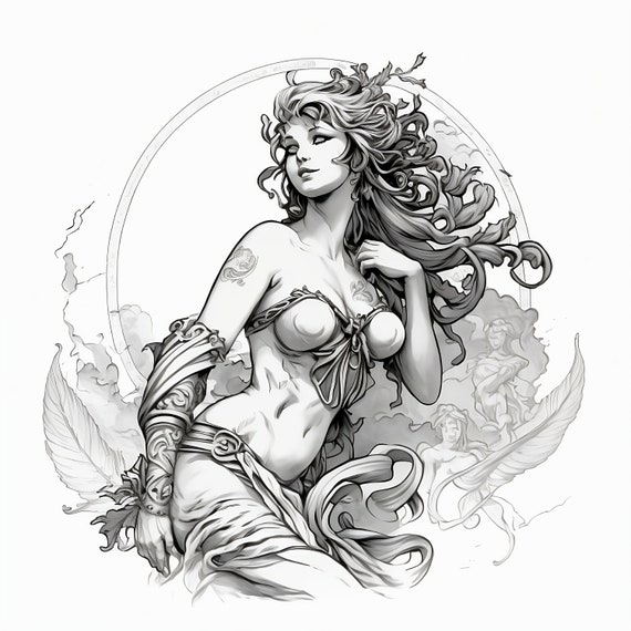 Aphrodite Henna Stencil