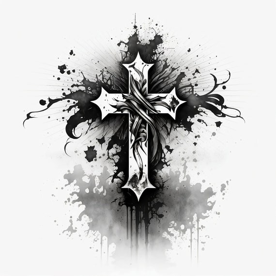 black and white crosses background