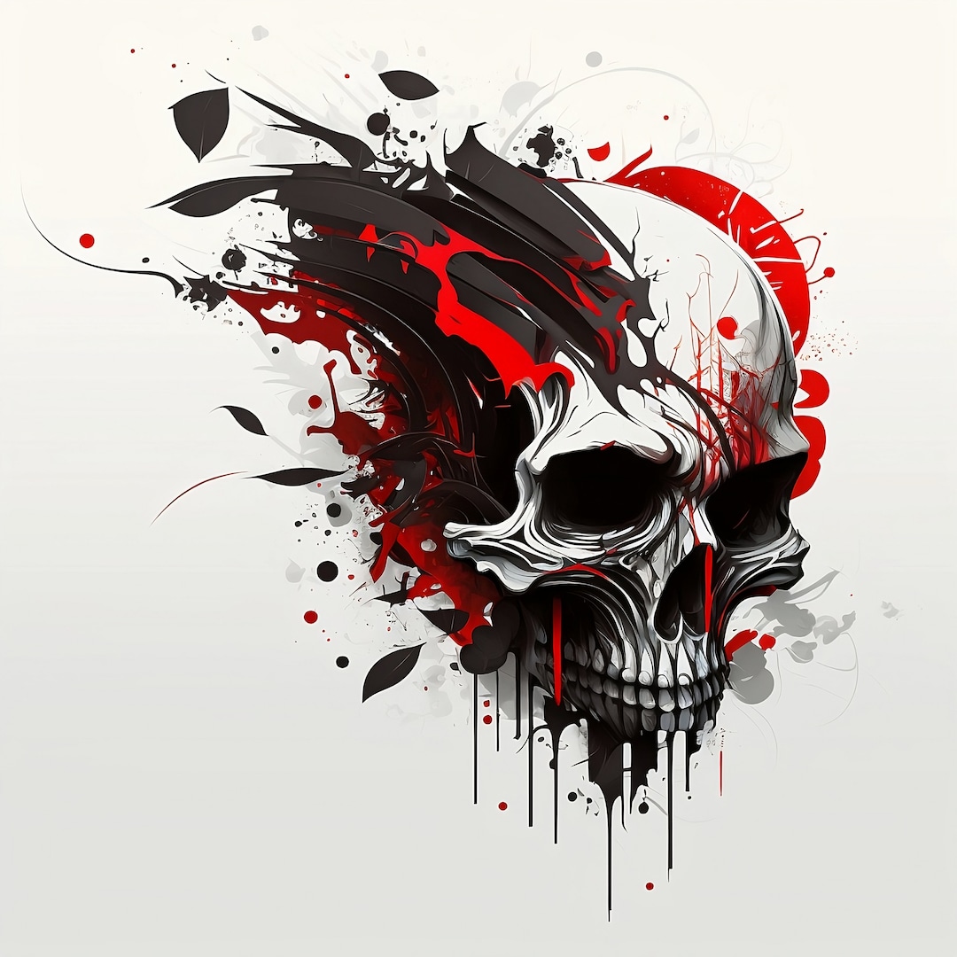 Skull Tattoo Design White Background PNG File Download High Resolution