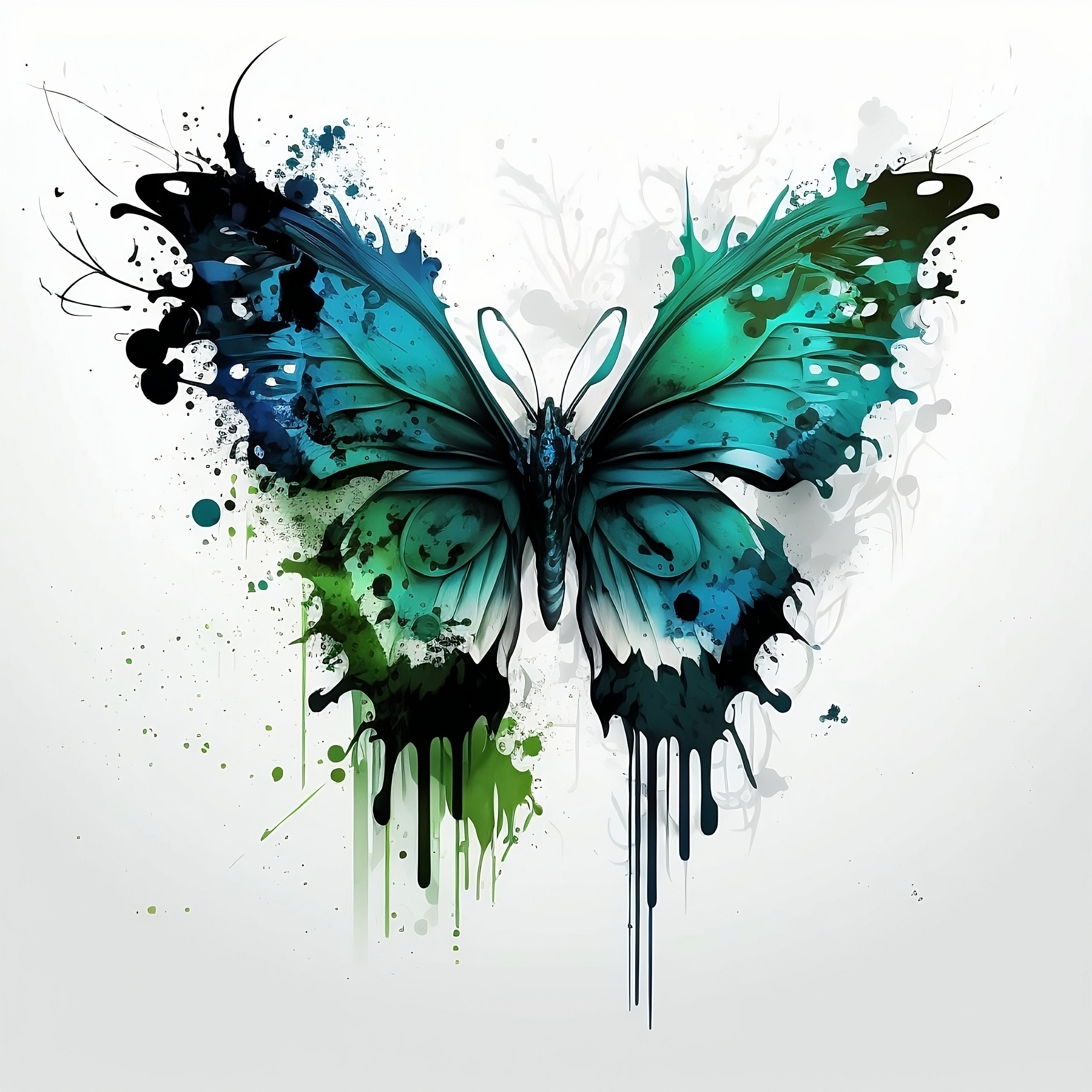 Butterfly Tattoo Design White Background PNG File Download High ...