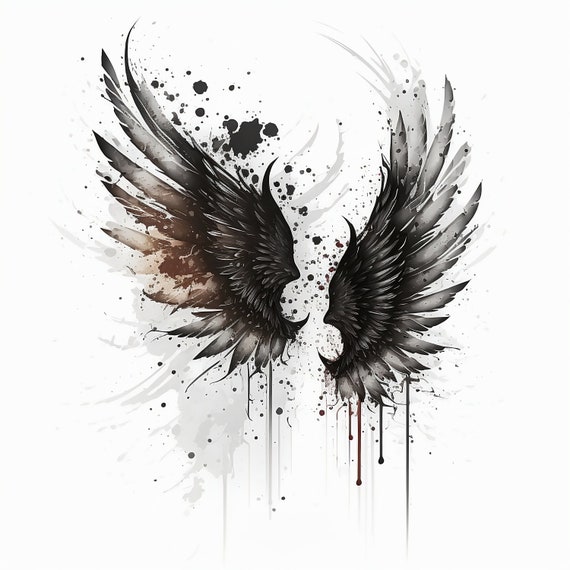 Ink Splatter Bird Tattoo