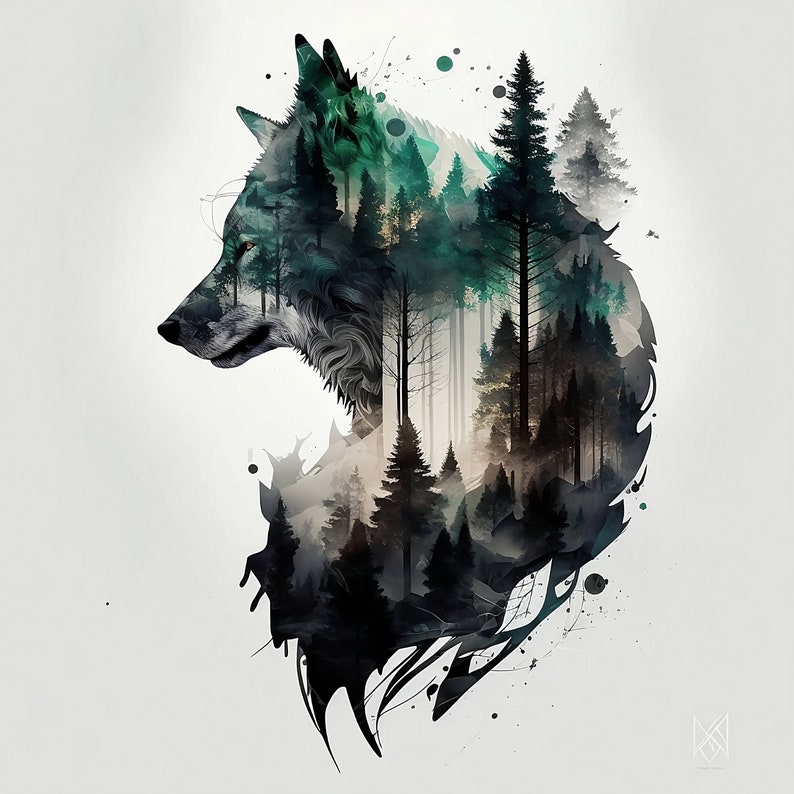 Wolf Tattoo Design White Background PNG File Download High - Etsy Australia