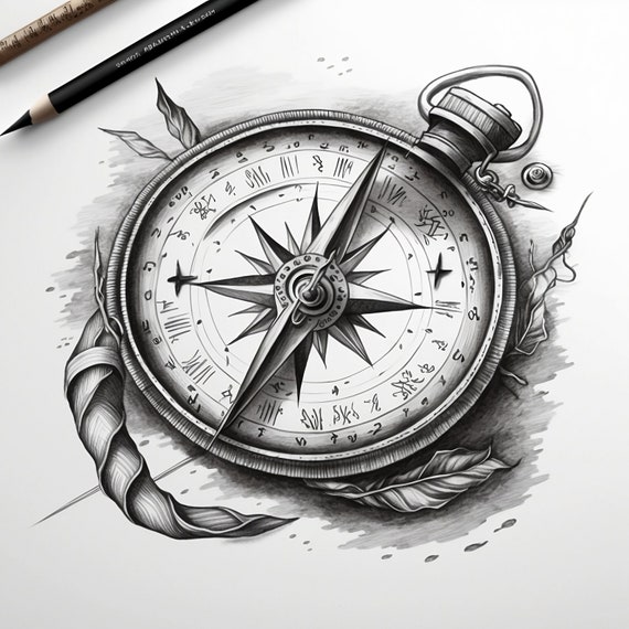 Compass Tattoo Design Vintage Illustration Stock Vector Royalty Free  1094624423  Shutterstock