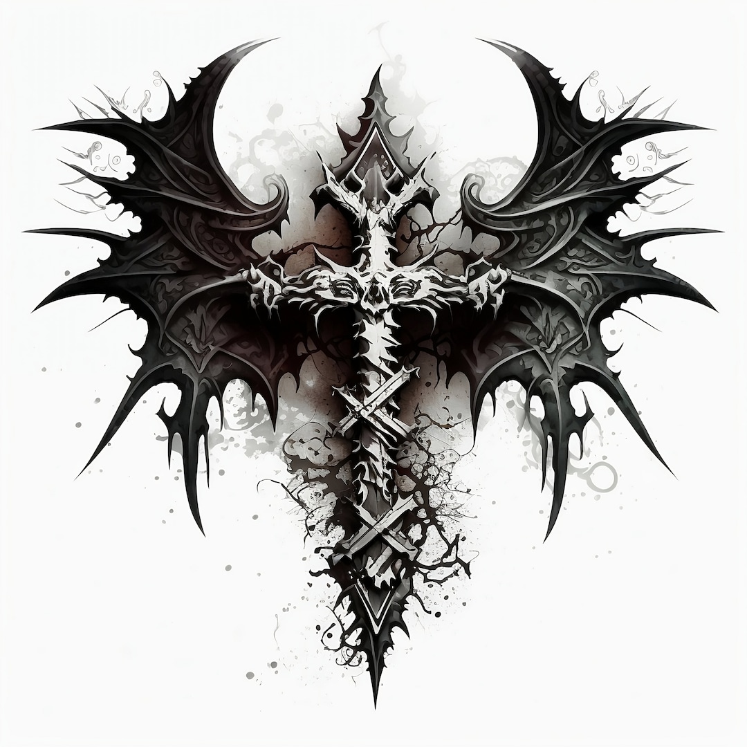 Cross Tattoo Design White Background PNG File Download High Resolution ...