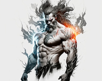 Hades Tattoo Design - White background - PNG File Download High Resolution