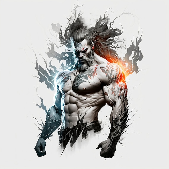 Hades Tattoo Design White Background PNG File Download 