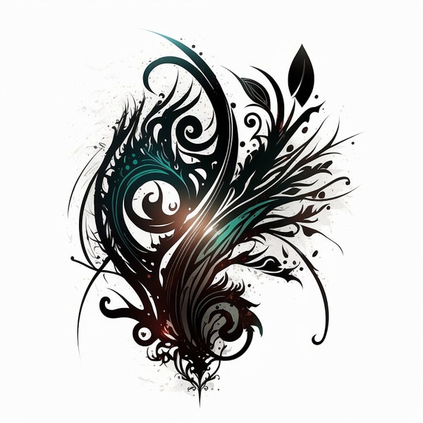 Tribal Tattoo Design - White background - PNG File Download High Resolution